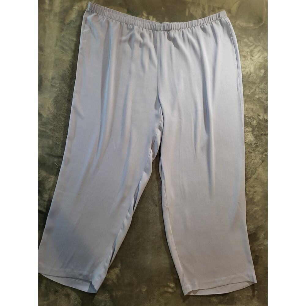 Eileen Fisher NWT Woman Purple 100% Silk Pants Size 3X High Waist Pull On